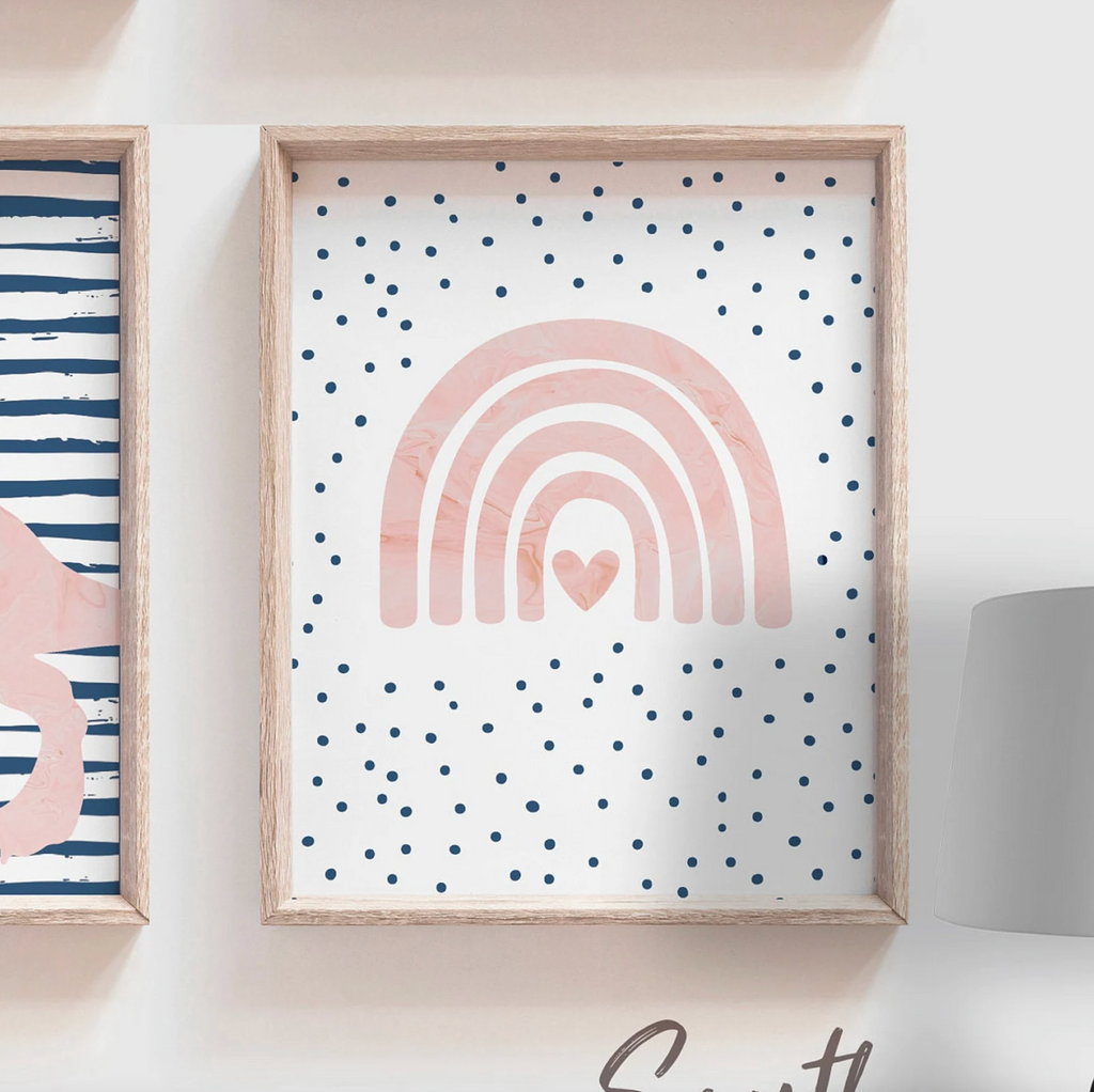 Peach gold watercolor dinosaur art, little girl dinosaur collection with gold sparkles, girl dinosaur lover peach gold blue, girl dino room