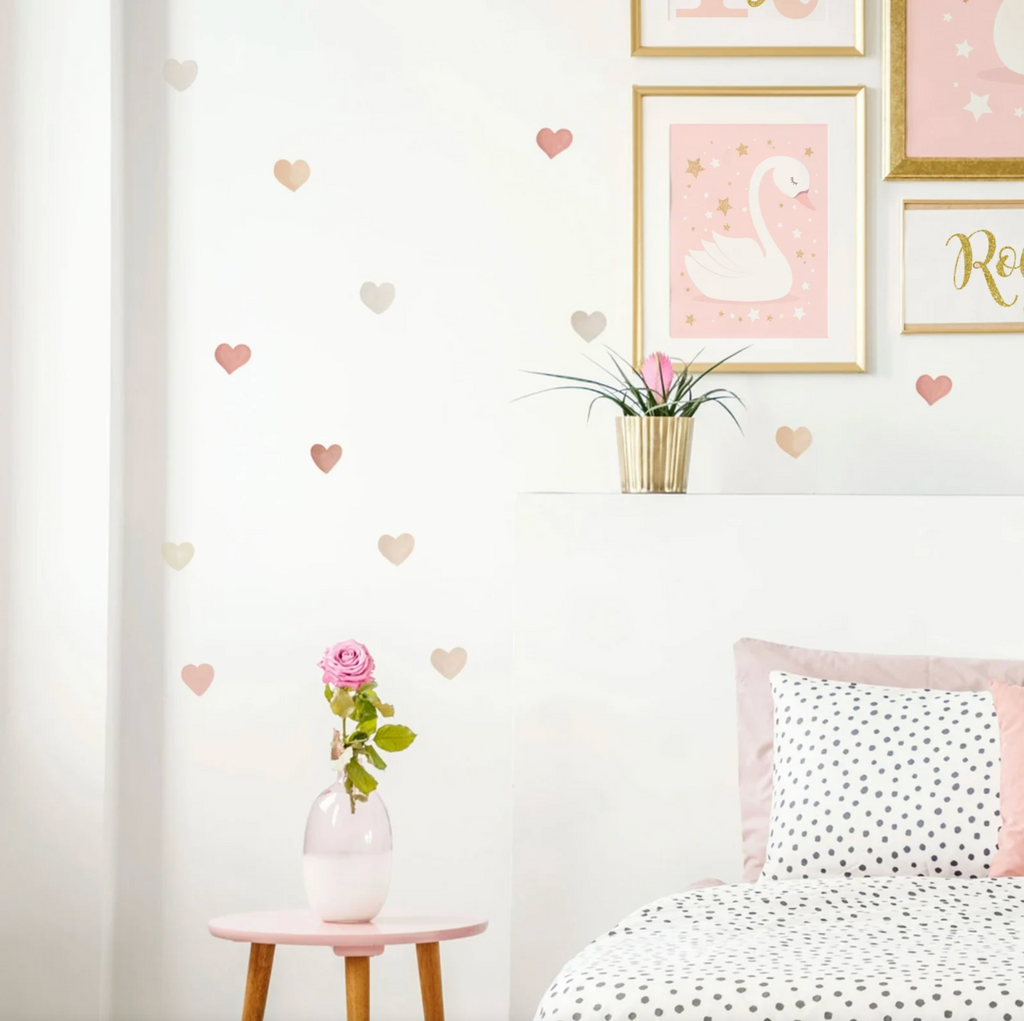 Peach and gold love baby wall decor, baby girl nursery art, wall art for girls nursery, wall decor for girls nursery, swans baby, swan theme