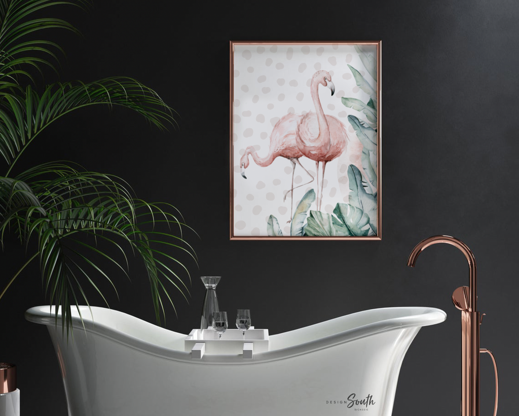 Tropical safari collection art set, pink tropical leaf nursery decor, safari baby girl animal art, dream big little one safari gift prints