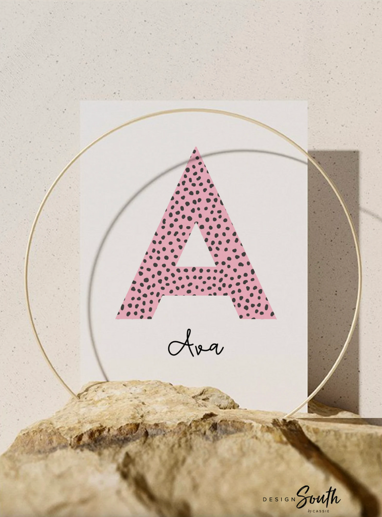 Rainbow nursery monogram art print, baby girl monogram nursery wall art, custom bedroom kid art, rainbow monogram letter, playroom wall art