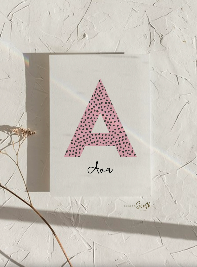 Rainbow nursery monogram art print, baby girl monogram nursery wall art, custom bedroom kid art, rainbow monogram letter, playroom wall art