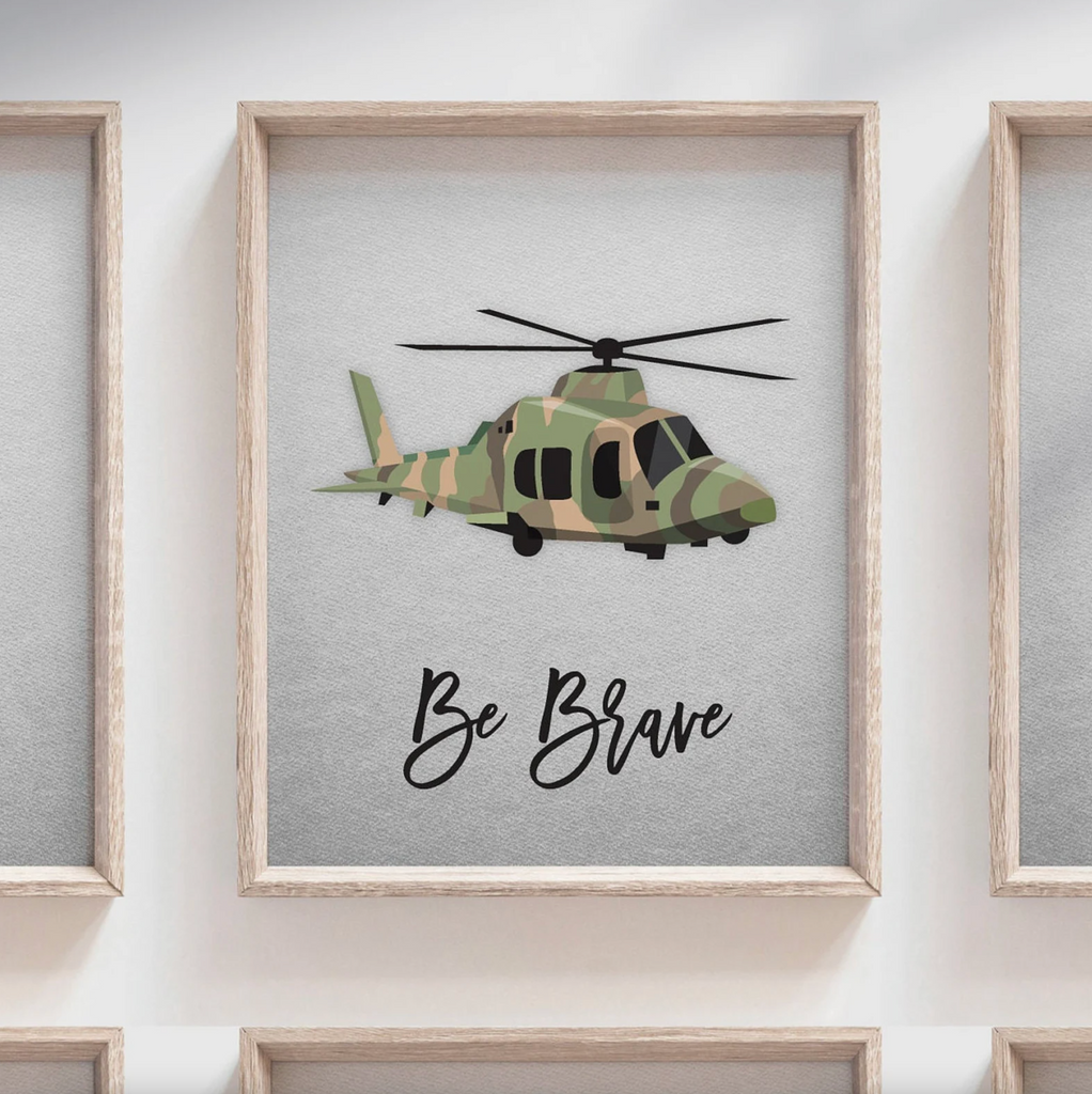 Army vehicles boys wall art set, soldier military tank truck helicopter, boys bedroom wall art print decor army marine troop, playroom army