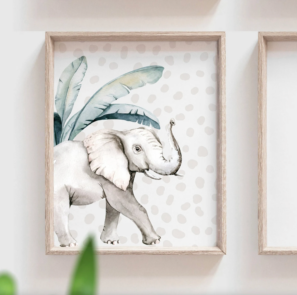 Safari girl room, jungle animals with pink flowers toddler girl art, palm nursery art, personalized name with animals prints, pink green art