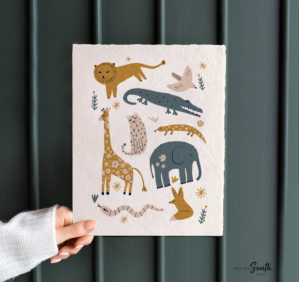 Modern boho kid print set, children gallery wall inspiring, modern boho safari animal themed room decor, you are affirmations art, baby room
