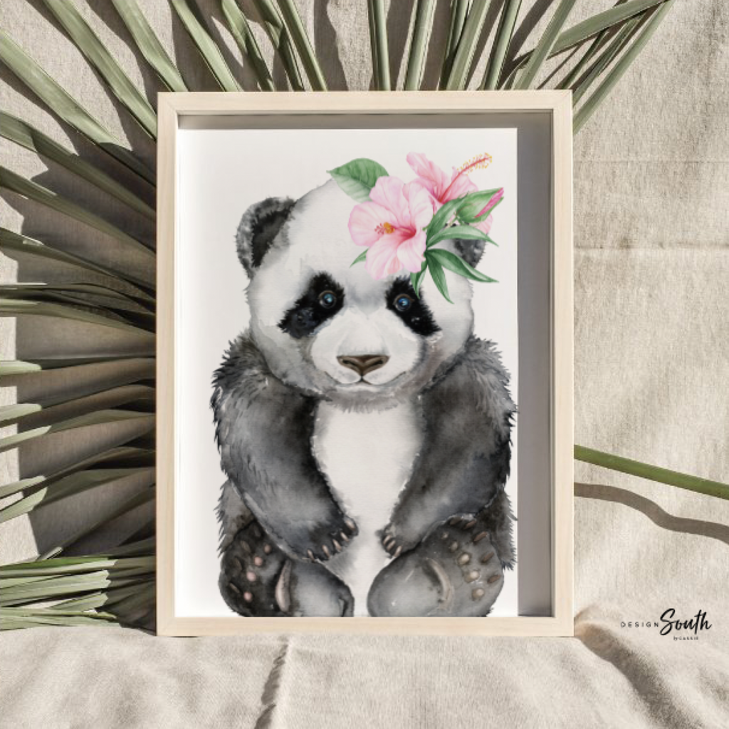 Baby girl nursery wall art, tropical theme baby shower gift for girl, palm leaf nursery, tropical baby girl nursery, hawaiian nursery decor