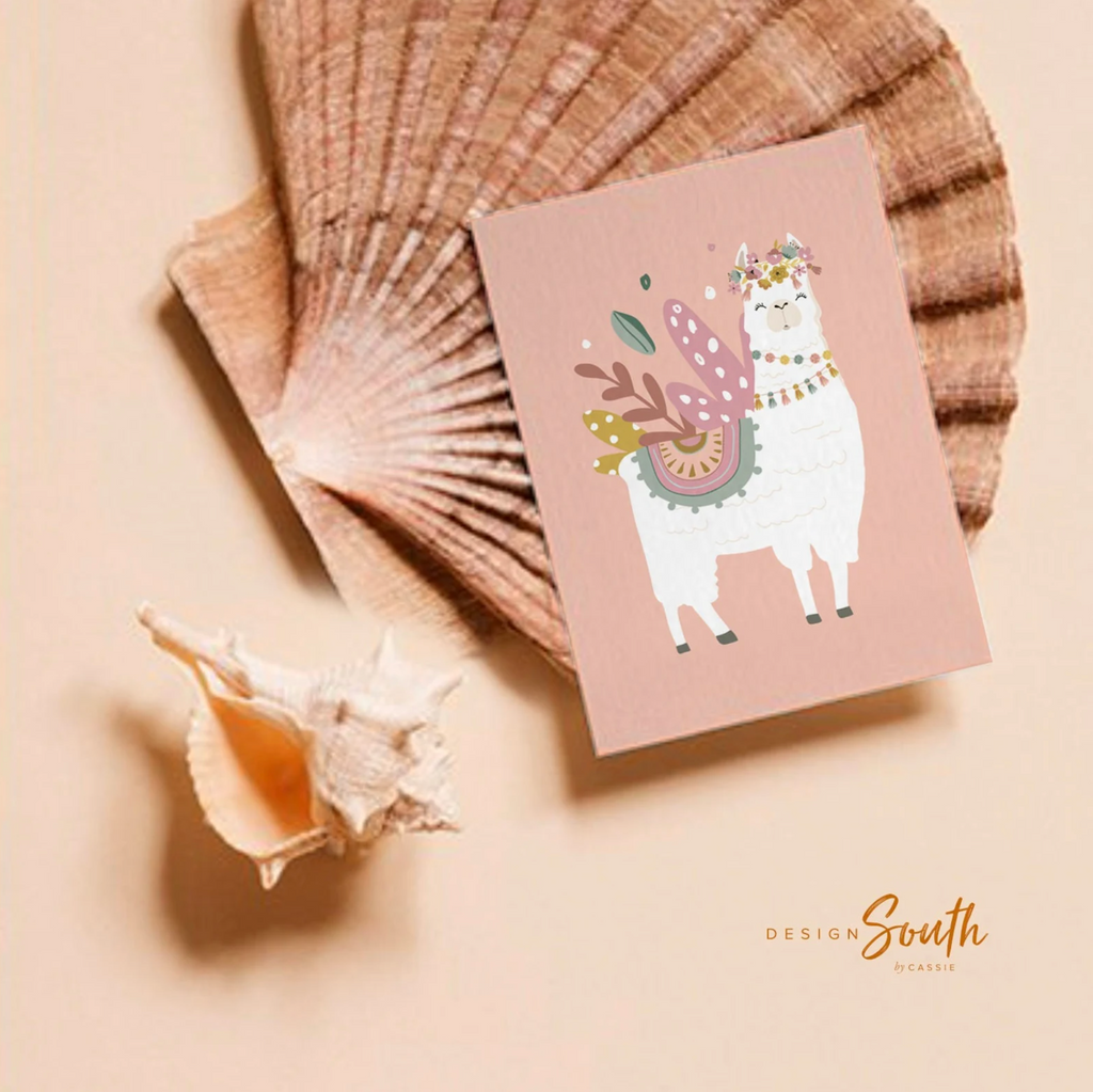 Name script boho with llamas nursery decor, boho nursery wall art idea, print set llama mauve pink succulents, llama themed baby room, wall decor girl bedroom llama