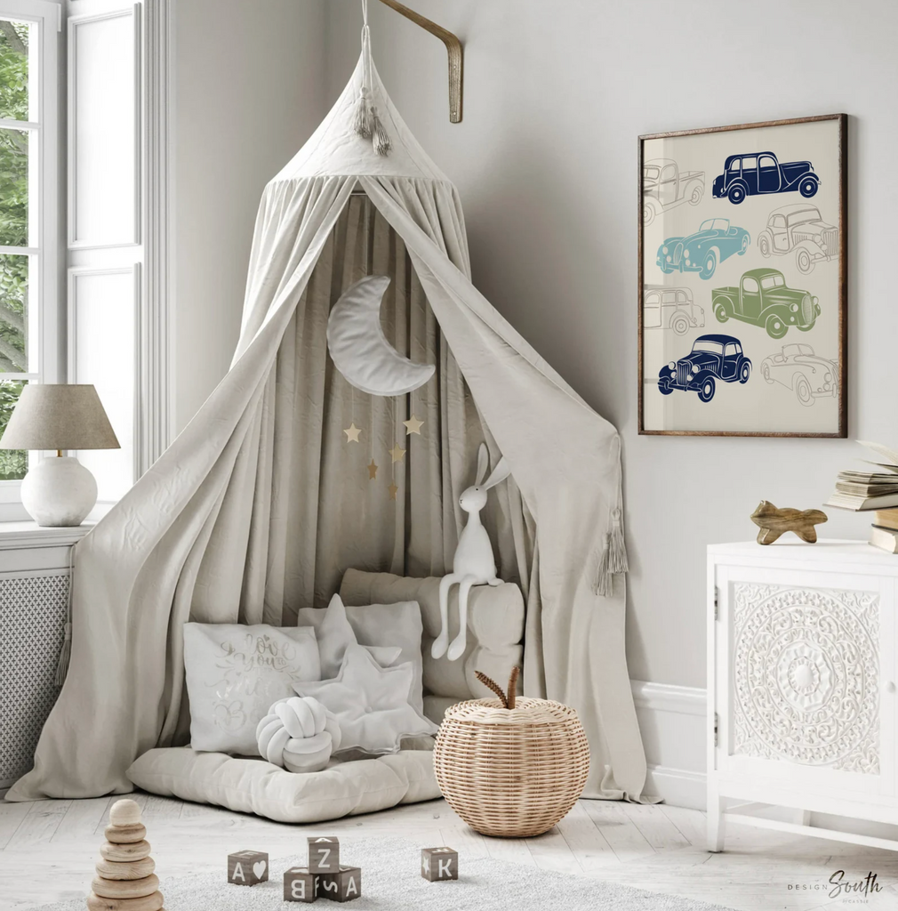 Nursery decor, kids playroom, car wall decor boy, car print, car decor, truck nursery art, car boys room, old cars, old car nursery art boys