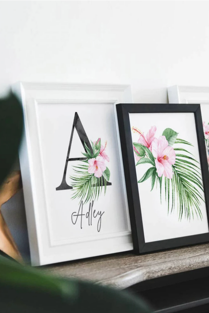 Sloth decor, tropical baby shower, sloth wall art prints for baby girl, sloth birthday party gift, sloth decorations, tropical room wall art