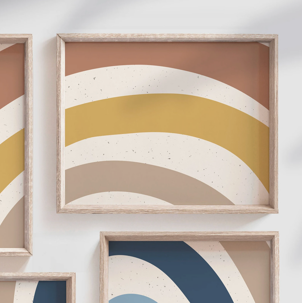 Child neutral nursery decor earthy neutral tones, kids neutral playroom wall art, neutral boho rainbow for kids baby children, art gender neutral