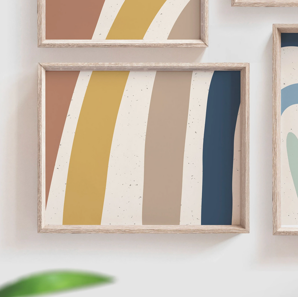 Child neutral nursery decor earthy neutral tones, kids neutral playroom wall art, neutral boho rainbow for kids baby children, art gender neutral