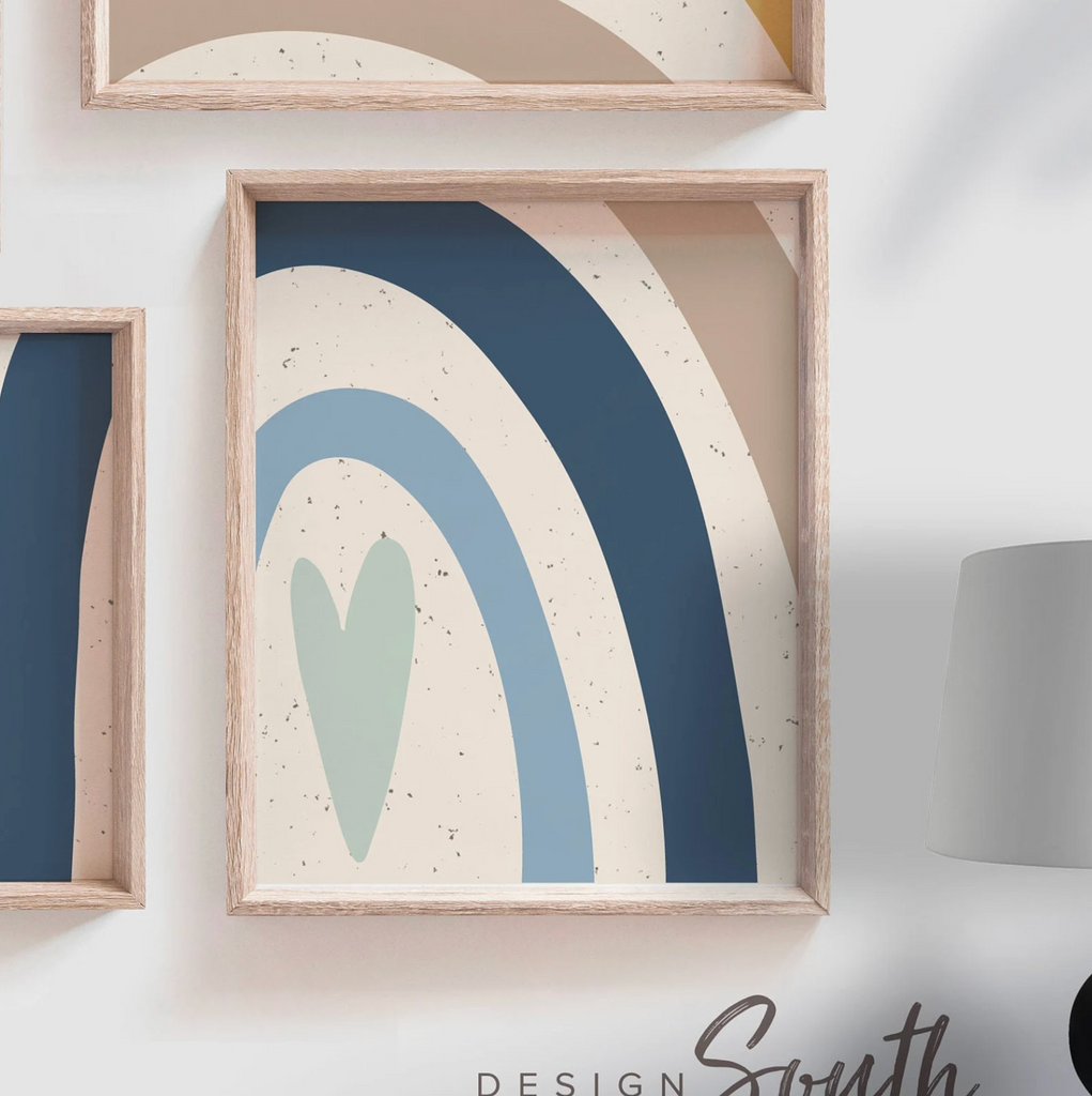 Child neutral nursery decor earthy neutral tones, kids neutral playroom wall art, neutral boho rainbow for kids baby children, art gender neutral