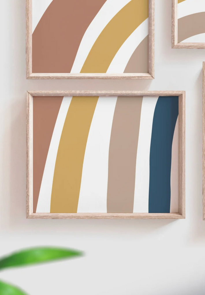 Earthy neutral tone nursery baby newborn wall art, kids neutral playroom wall art, neutral boho rainbow for kids baby children, art gender neutral