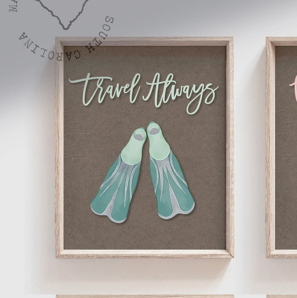 Dark kraft textured travel themed kids bedroom wall art, print set of six travel art for children, playroom travel themed decor, inspirational travel art for kids