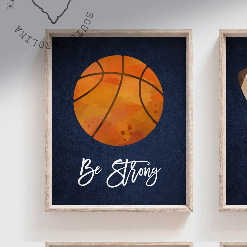 Navy blue sports kids room, boys sports nursery wall art poster prints, gift boy birthday party sports theme, navy blue boy prints bedroom