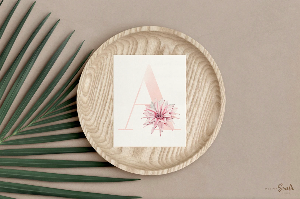 Baby girl boho cactus nursery, walls pink floral cactus prints, set of 4 flower prints, desert theme cactus bloom art, nursery succulents