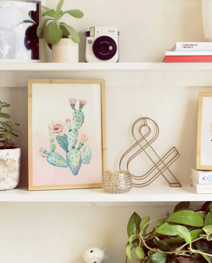 Baby girl boho cactus nursery, walls pink floral cactus prints, set of 4 flower prints, desert theme cactus bloom art, nursery succulents