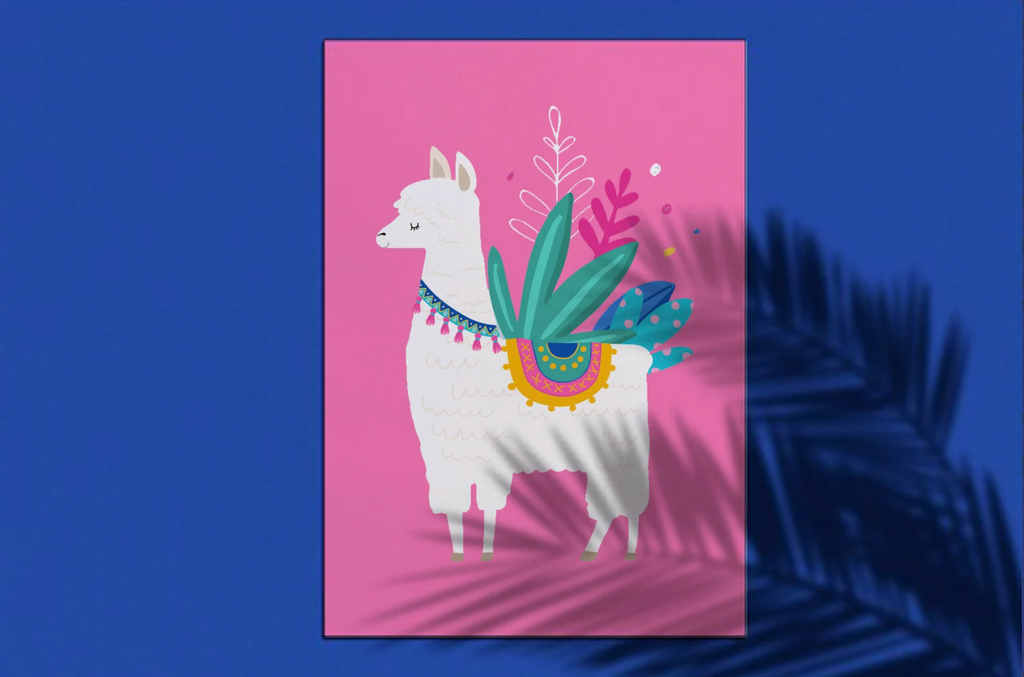 Kids llama bathroom, brush flush childrens bathroom art print, boy/girl llama bathroom, toddler bathroom art llama alpaca cactus theme decor