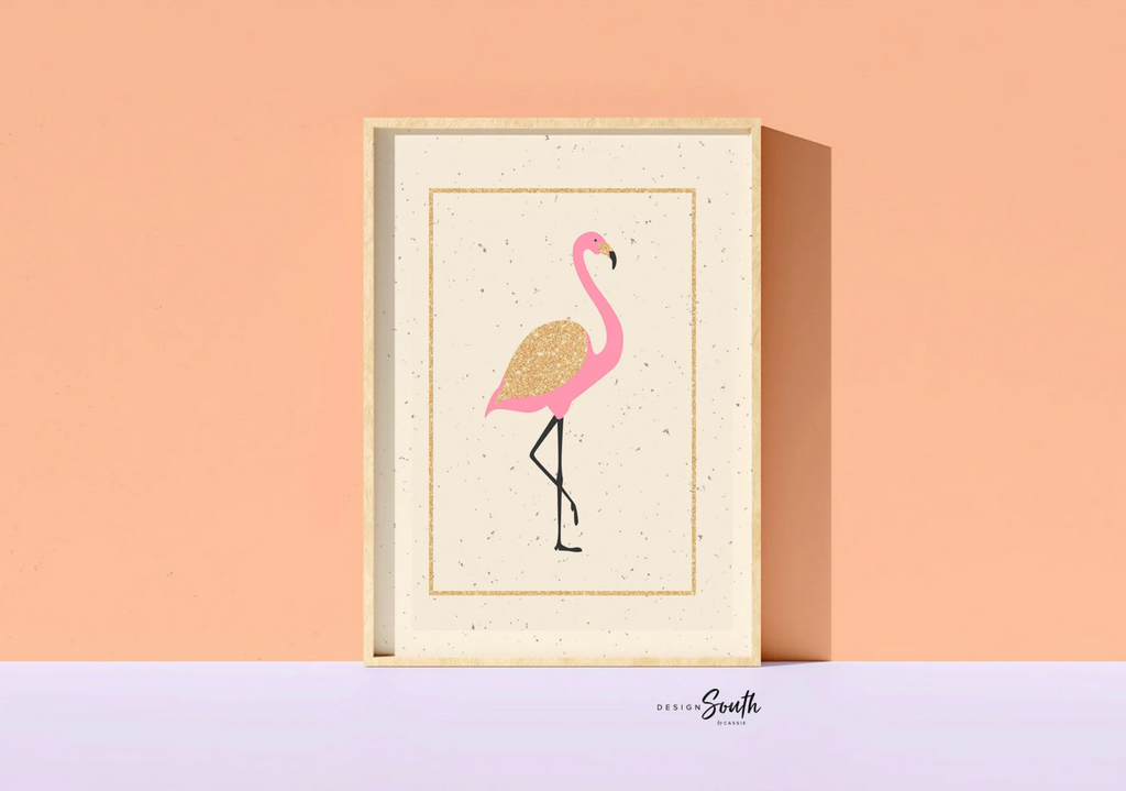 Textured girl tropical accent nursery decor, tropical animal theme, ivory and pink flamingo tropical nursery, girl nursery design, flamingo decor, pineapple art gold