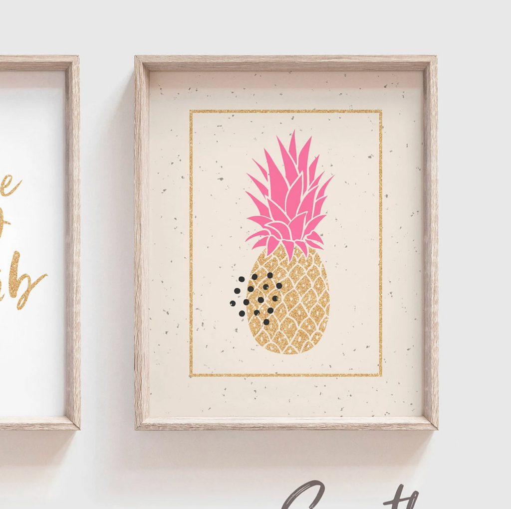 Textured girl tropical accent nursery decor, tropical animal theme, ivory and pink flamingo tropical nursery, girl nursery design, flamingo decor, pineapple art gold