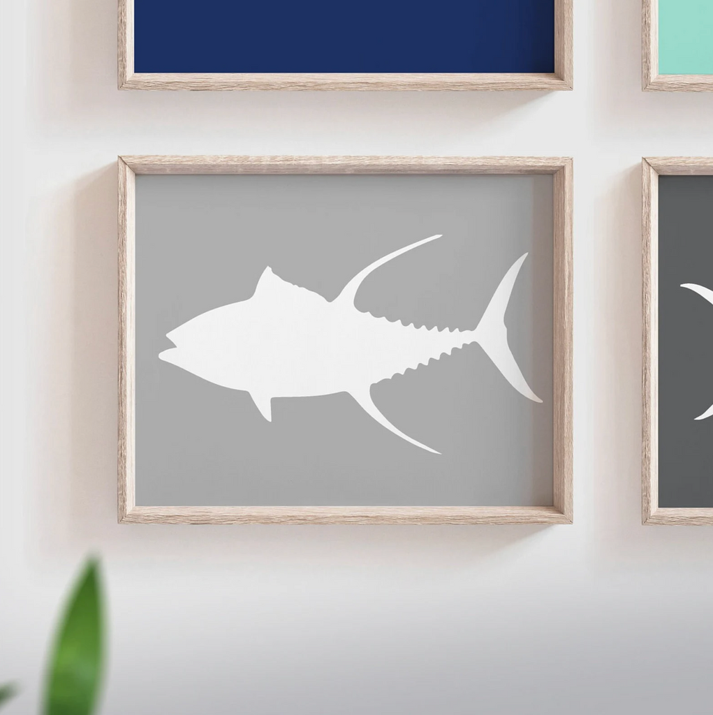 Navy teal offshore fishing, offshore fish, boys saltwater fish wall art, marlin nursery, boys fishing theme, fish nursery art boys, marlin fish decor