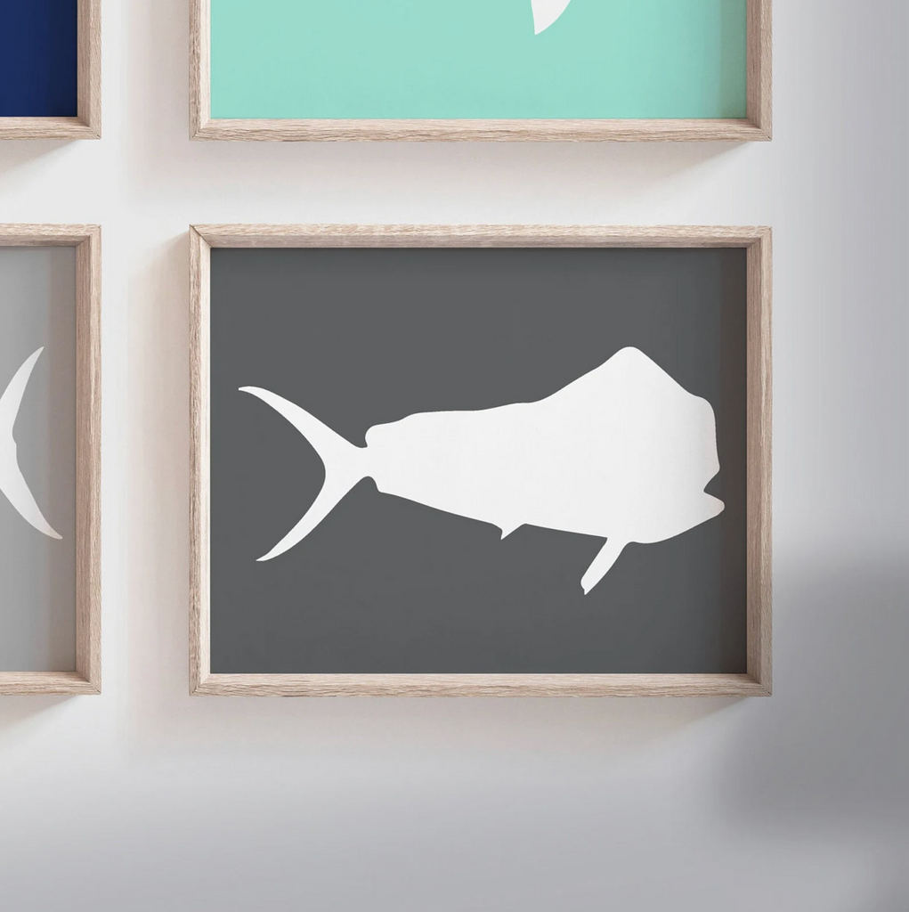 Navy teal offshore fishing, offshore fish, boys saltwater fish wall art, marlin nursery, boys fishing theme, fish nursery art boys, marlin fish decor
