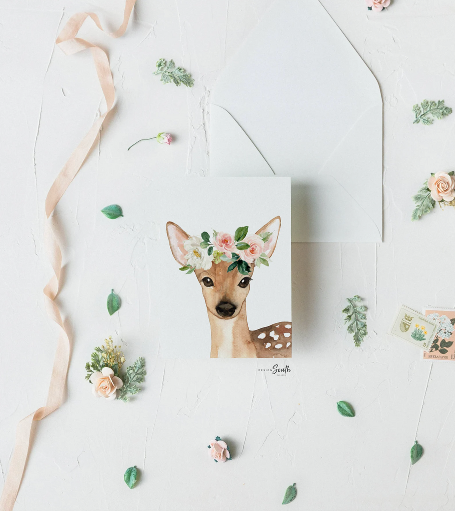 Woodland baby wall art prints, nursery woodland theme animals, baby girl nursery watercolor animals, floral baby nursery, bunny deer giraffe