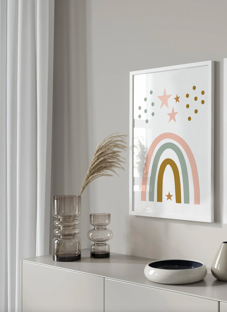 Boho baby room decor, baby girl nursery ideas mauve pink, bohemian style nursery art print set for girl, personalized gift girl boho llama