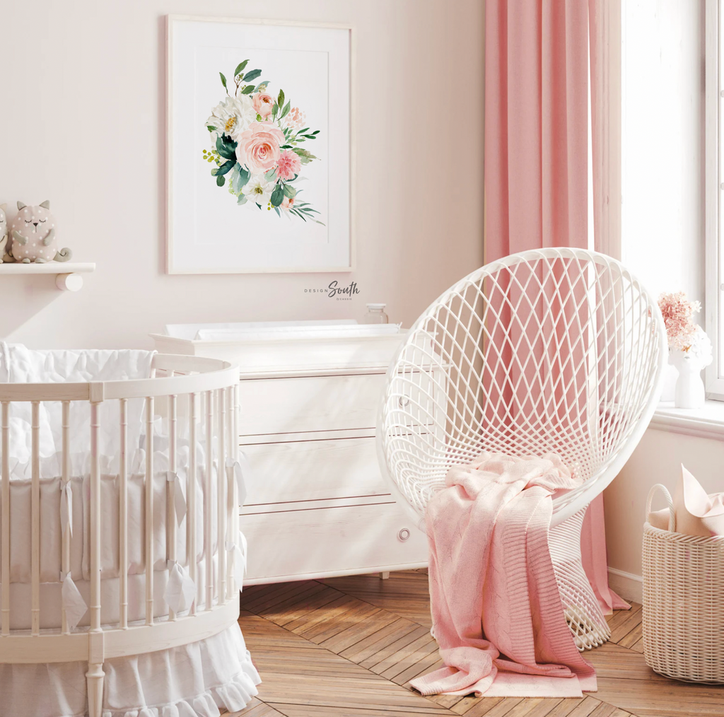 Blush pink baby deer nursery for girls, fawn nursery art, nursery decor pink fawn, baby girl woodland, pink woodland nursery, baby deer