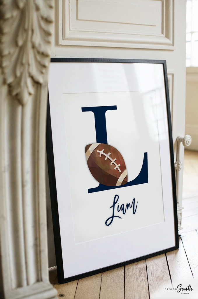 Blue sports art, sports wall prints customized kids name, nursery decor sports theme, set of three above crib sports, boy bedroom sports art