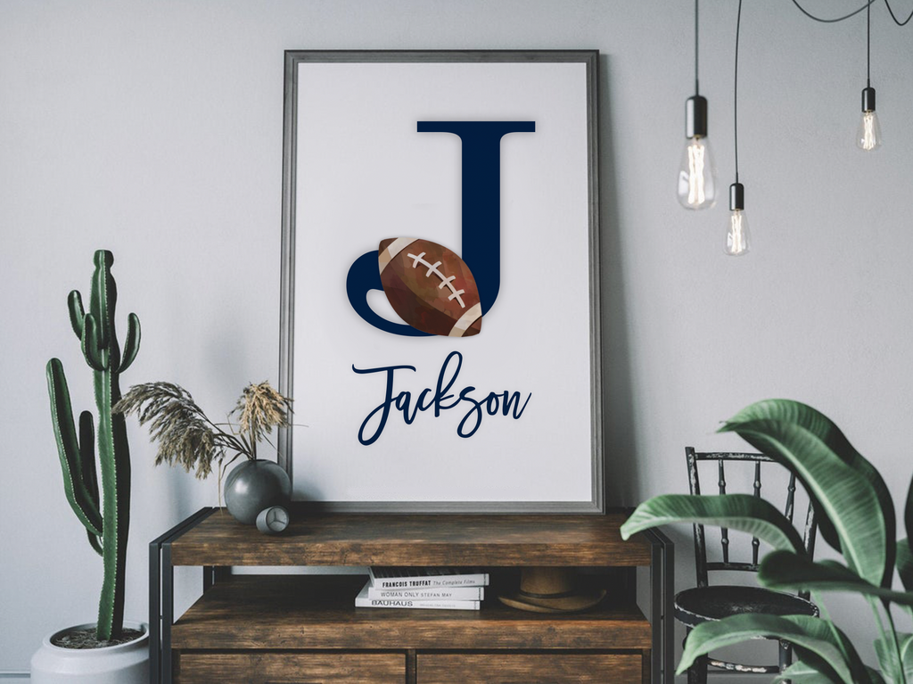 Blue sports art, sports wall prints customized kids name, nursery decor sports theme, set of three above crib sports, boy bedroom sports art