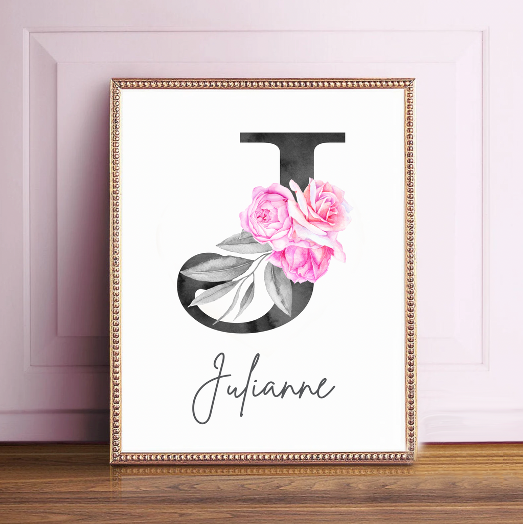 Pink paris themed girls room, hot pink eiffel tower parisian little girl decor, girl personalized name floral roses, elegant nursery decor