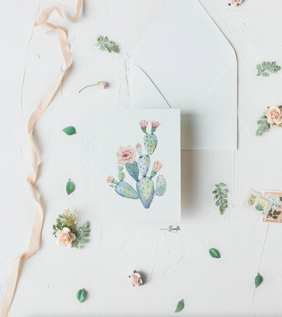 Floral cactus wall art nursery, baby girl's room wall art, succulent desert cactus bloom pink flowers, gallery wall, girl playroom pink art