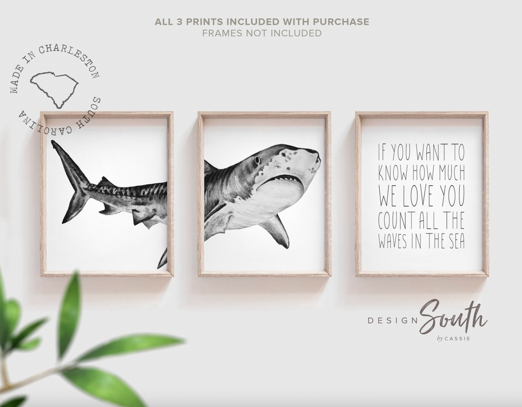 Shark baby boy nursery, to go to sleep I count sharks not sheep, shark boy bedroom theme, art prints shark and quote boy, sharks not sheep gray