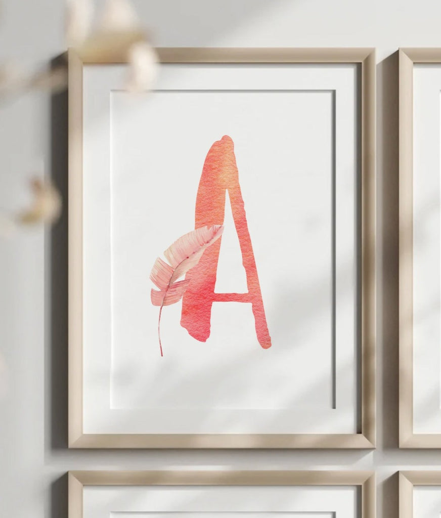 Tropical nursery gallery wall baby girl prints, flamingo tropical leaves room, personalized baby gift pink flamingo, tropical shower gift