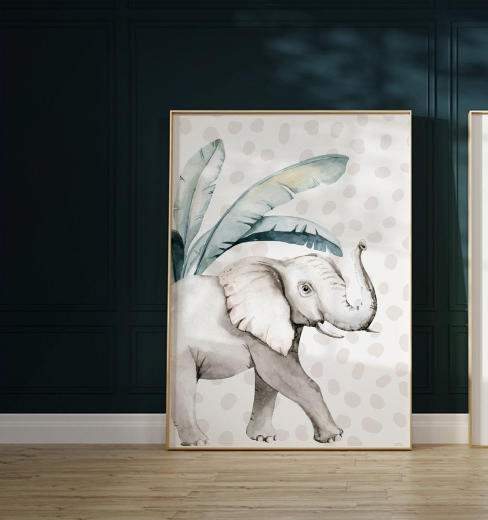 Girl's name gifts, tropical girl's name for room art, flamingo and elephant art print set, baby girl nursery neutral modern, tropical babyGirl's name gifts, tropical girl's name for room art, flamingo and elephant art print set, baby girl nursery neutral modern, tropical baby