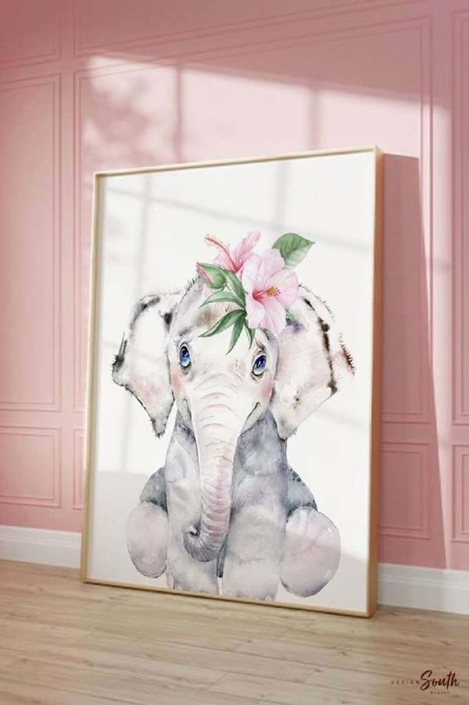 Girl pink wall nursery decor, flamingo tropical leaves nursery art, jungle theme botanical baby girl wall, coastal nursery decor, pink tropical decor