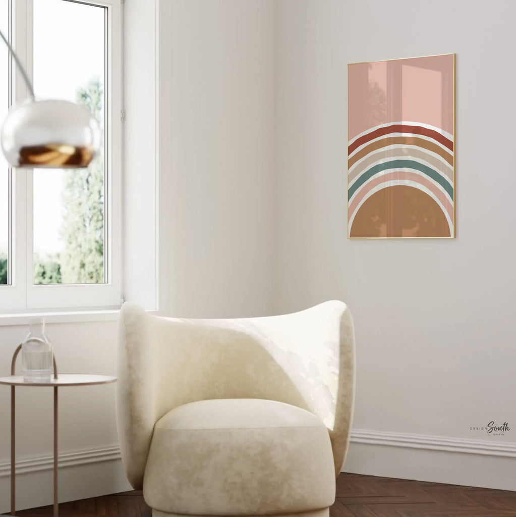 Hello sunshine baby art, teal nursery art, teal bedroom gender neutral kids art, gender neutral nursery beige teal, sun clouds rainbow kids