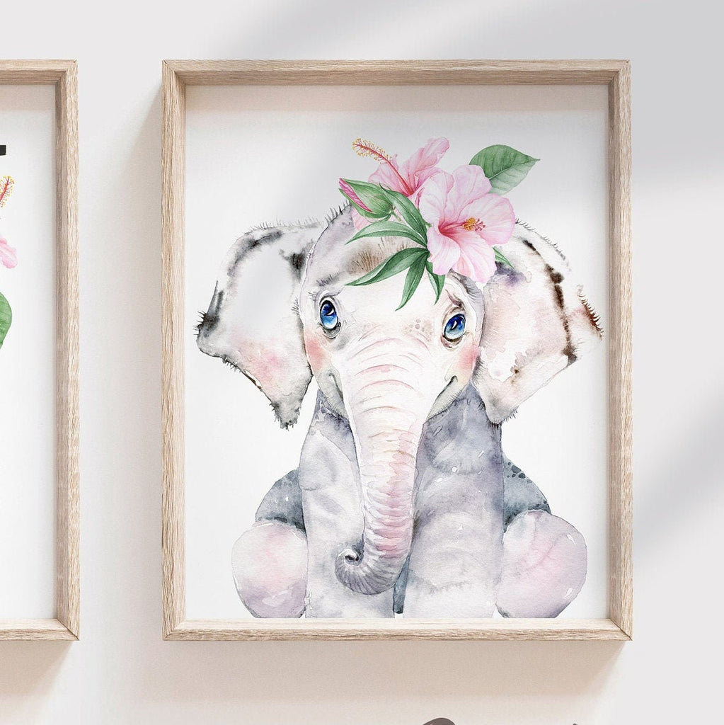 Baby girl nursery wall art, tropical theme baby shower gift for girl, palm leaf nursery, tropical baby girl nursery, hawaiian nursery decor