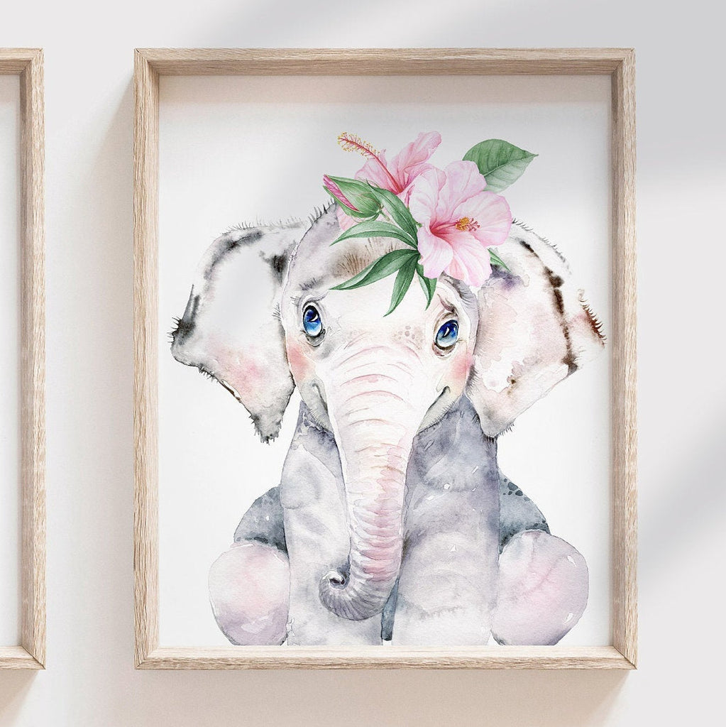 Baby girl nursery wall art, tropical theme baby shower gift for girl, palm leaf nursery, tropical baby girl nursery, hawaiian nursery decor