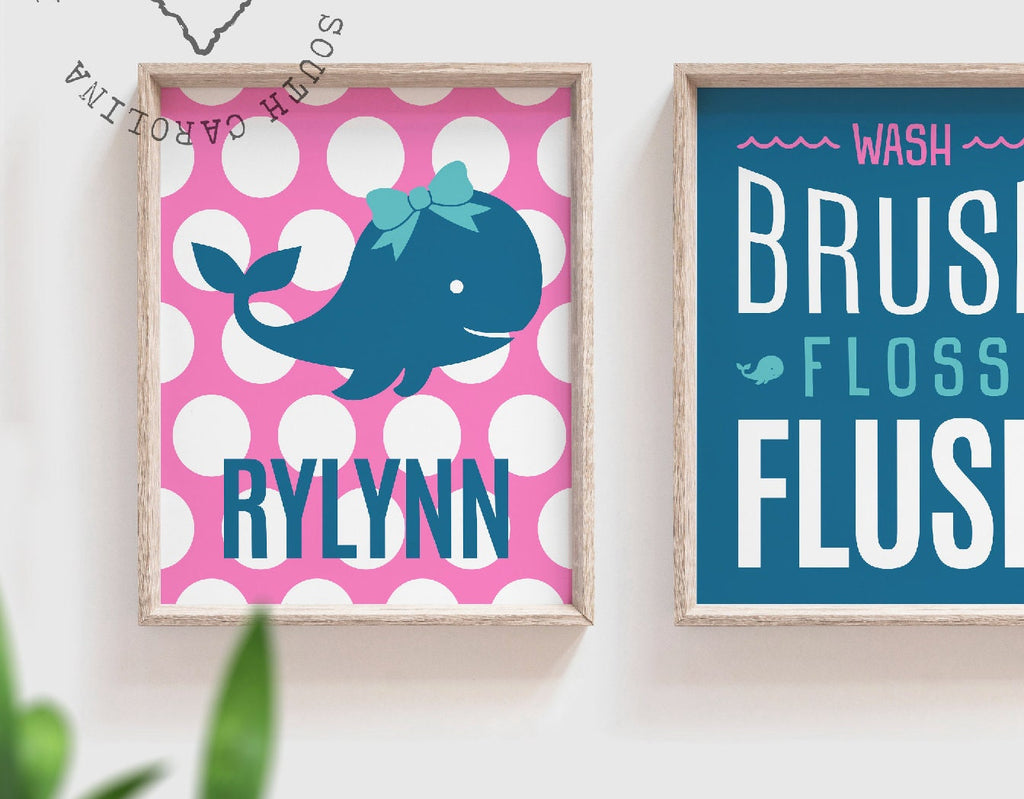 Sisters bathroom decor, whale twin art, twin girls bathroom, pink blue sisters, sisters wall sign, sisters bathroom decor, sister whale art – unframed wall art print for kids room or nursery.