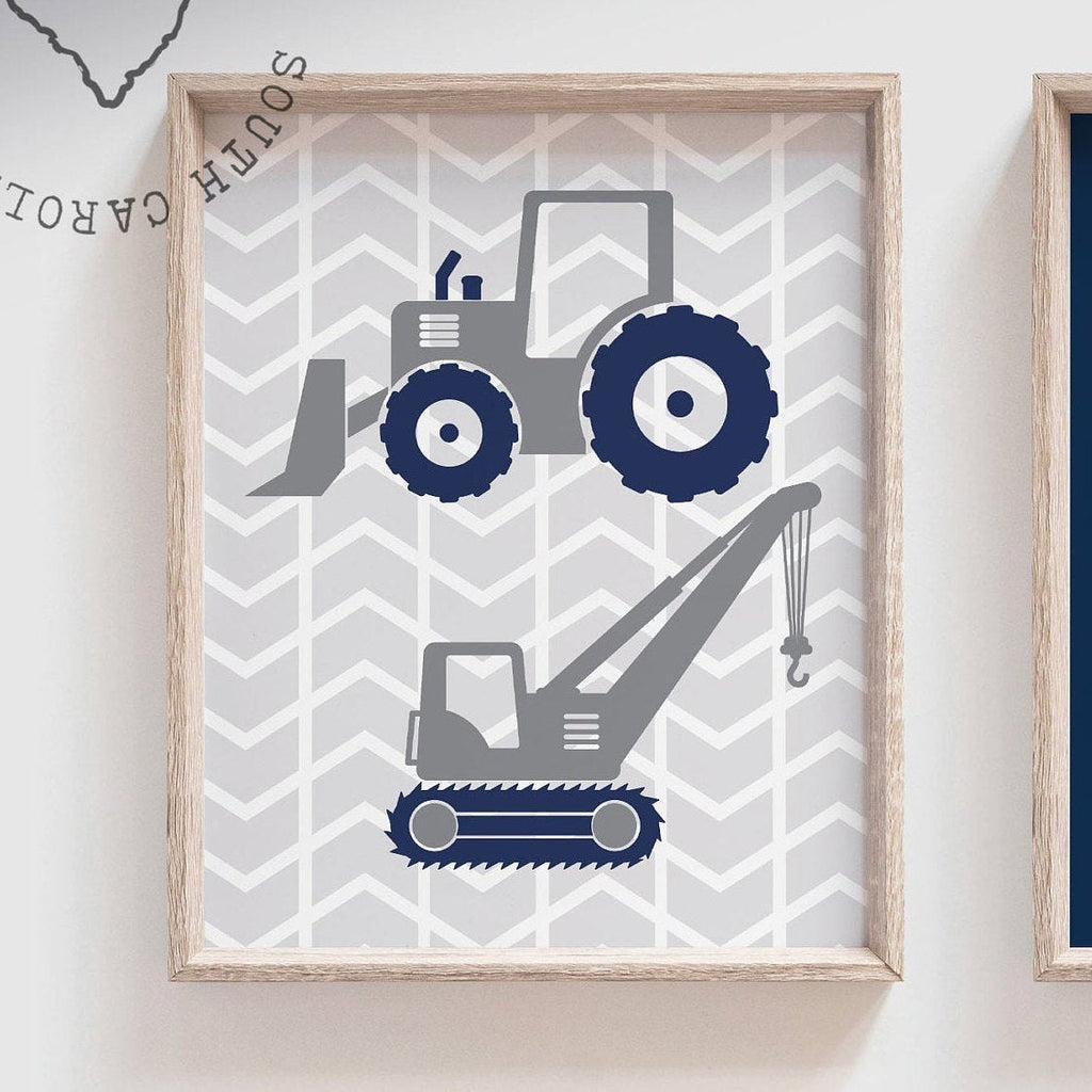 Build explore play dream, big boy bedroom construction, digger prints, digger wall art, boys construction theme bedroom, boys bedroom decor