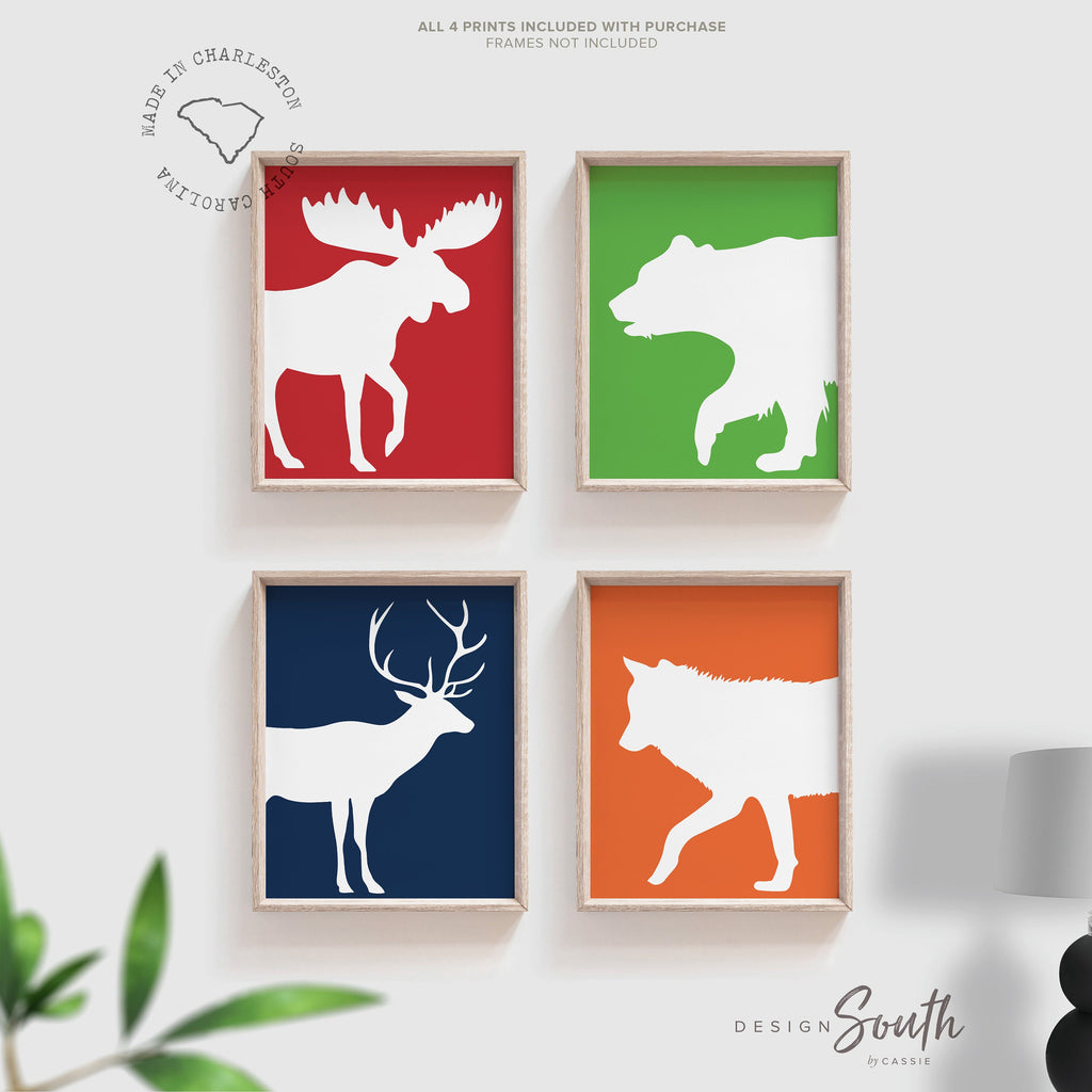 blue_orange_green,primary_colors,woodland_wall_art,colorful_animal_art,red_blue_green,boys_wild_animals,wild_animal_wall_art,deer_bear_moose,boys_playroom_decor,playroom_wall_art,kids_playroom,playroom_decor,bedroom_decor_boy