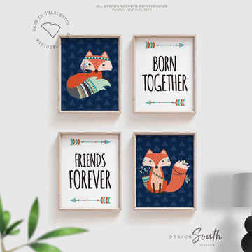 twin_nursery,twin_bedroom,twin_decor,twin_foxes,boy_girl_twins,twin_shower_gift,born_together,friends_forever,baby_twin_art,baby_twin_decor,woodland_twin_art,woodland_fox_twins,fox_nursery_twin