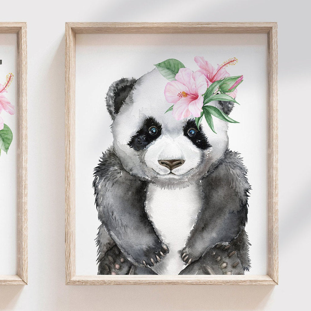 Baby girl nursery wall art, tropical theme baby shower gift for girl, palm leaf nursery, tropical baby girl nursery, hawaiian nursery decor