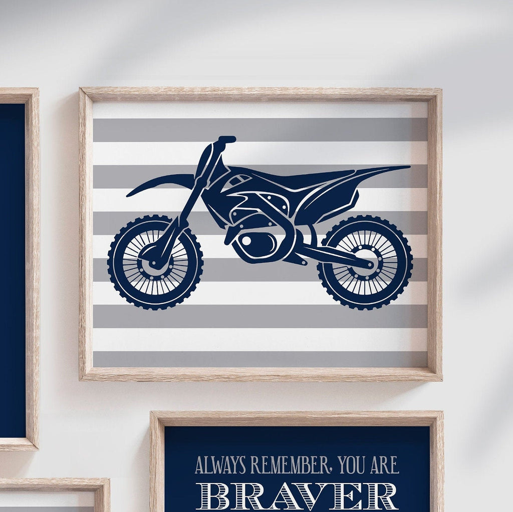 Boys bedroom dirt bike, off-road theme wall art prints, dirt bike sports boy birthday gift, dirt bike motocross, boys room, bike, boy decor
