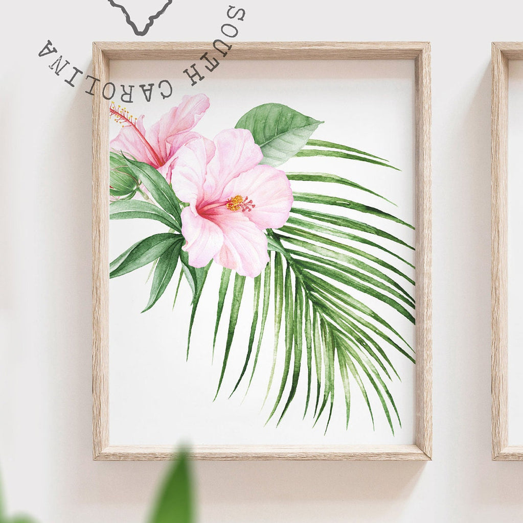 Sloth decor, tropical baby shower, sloth wall art prints for baby girl, sloth birthday party gift, sloth decorations, tropical room wall art