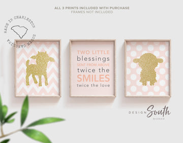 decor_for_twins,quote_for_twins,sheep_wall_art,two_little_blessings,twin_wall_decor,sheep_prints_twin,sheep_twin_art,twin_prints_baby,sheep_twin_decor,baby_art_twins,twin_sister_art,twin_inspirational,pink_gold_twin_art