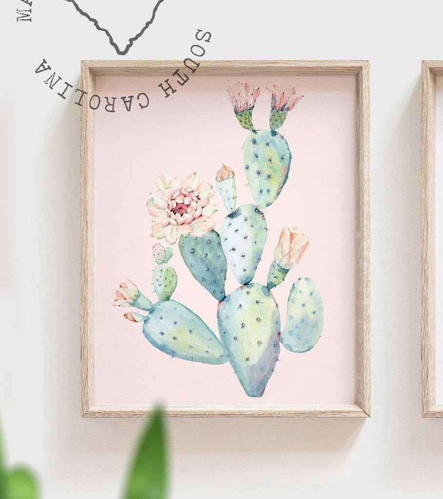 Nursery succulent decor, girl succulent art, girl bedroom cactus llama succulent theme decor, girl cactus decor, boho baby decor gray pink