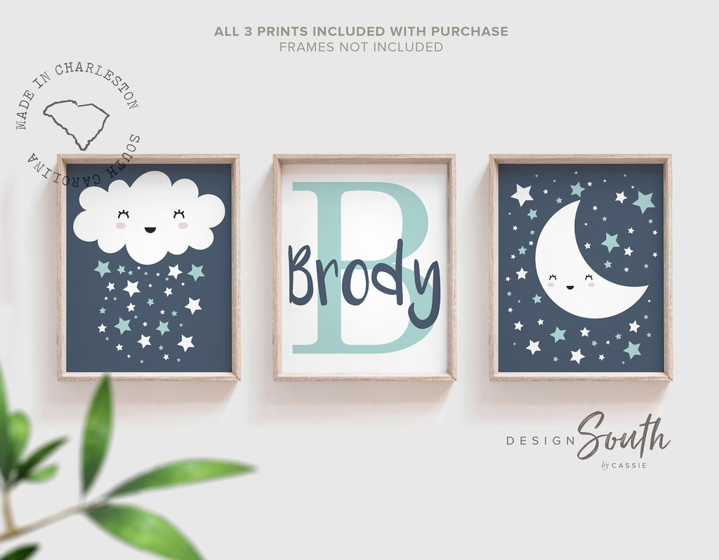 star_cloud_moon,boys_nursery_art,boys_nursery_decor,baby_decor_for_boys,boys_wall_decor,boys_wall_art,baby_boy_nursery,navy_nursery_art,shower_celestial,shower_gift_boy,personalized_name,gift_boys_name,art_print_child