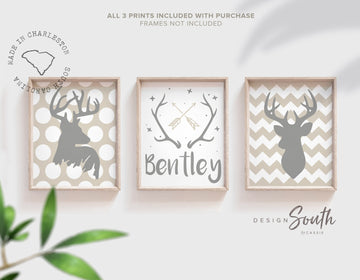 deer_nursery_decor,hunting_nursery,neutral_gray_deer,boys_hunting_art,boys_nursery_prints,boys_hunting_decor,boys_deer_nursery,deer_wall_art,deer_nursery_art,arrows_shower_gift,personalized_name,deer_wall_art_decor